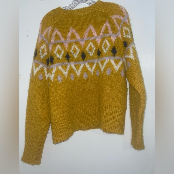 A New Day Mustard and Pink Geometric Sweater - Size XL - Picture 2 of 8